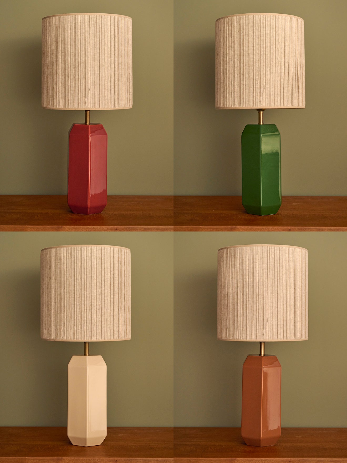 Lampenkap in geplooid linnen - groot model