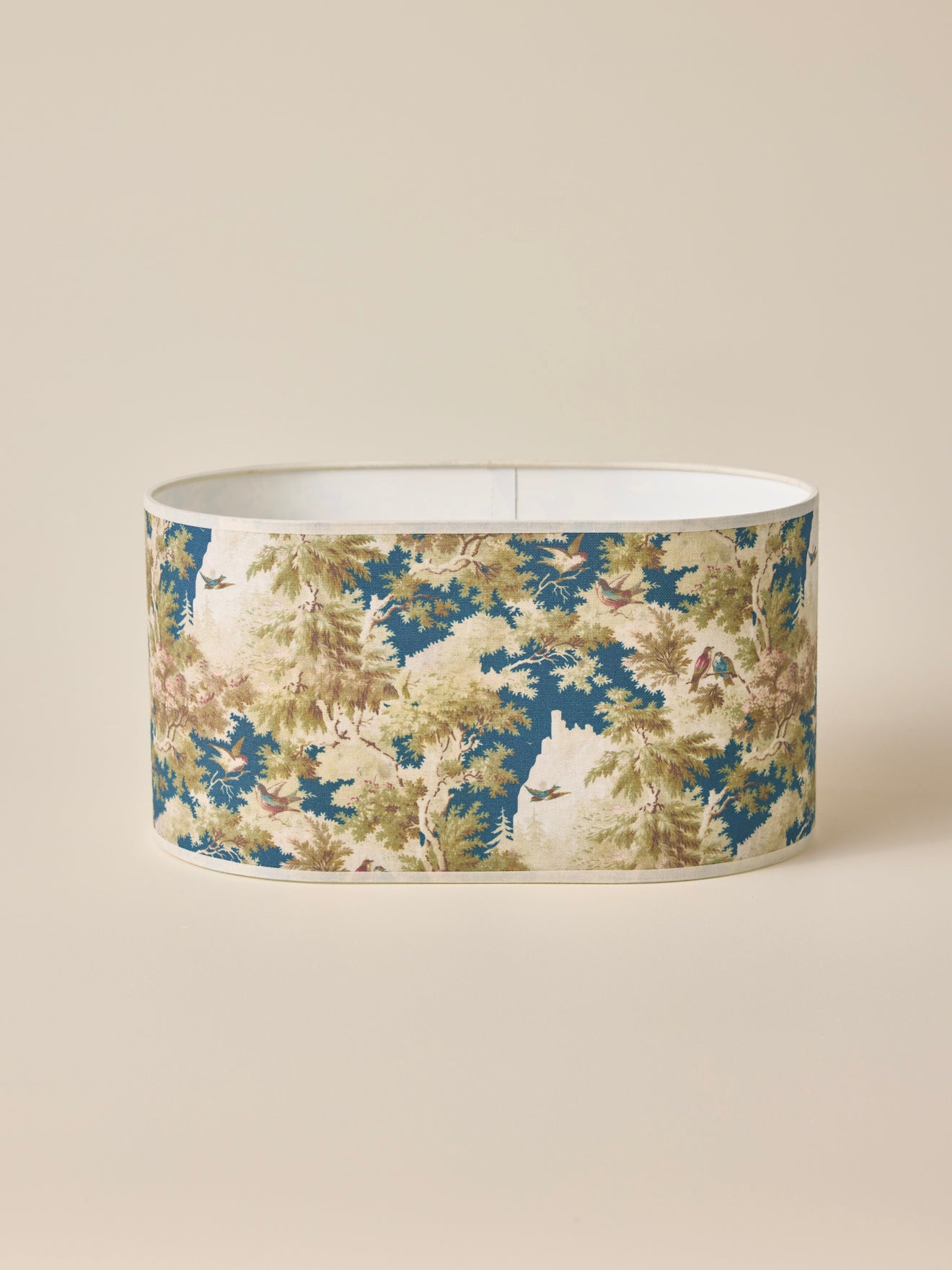 Ovaalvormige lampenkap met bloemenprint - klein model