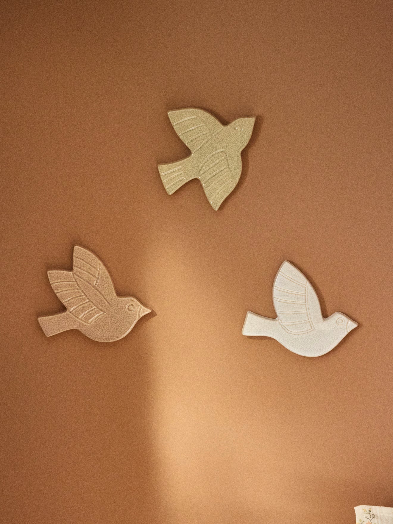 Vogeltjes in keramiek, set van 3