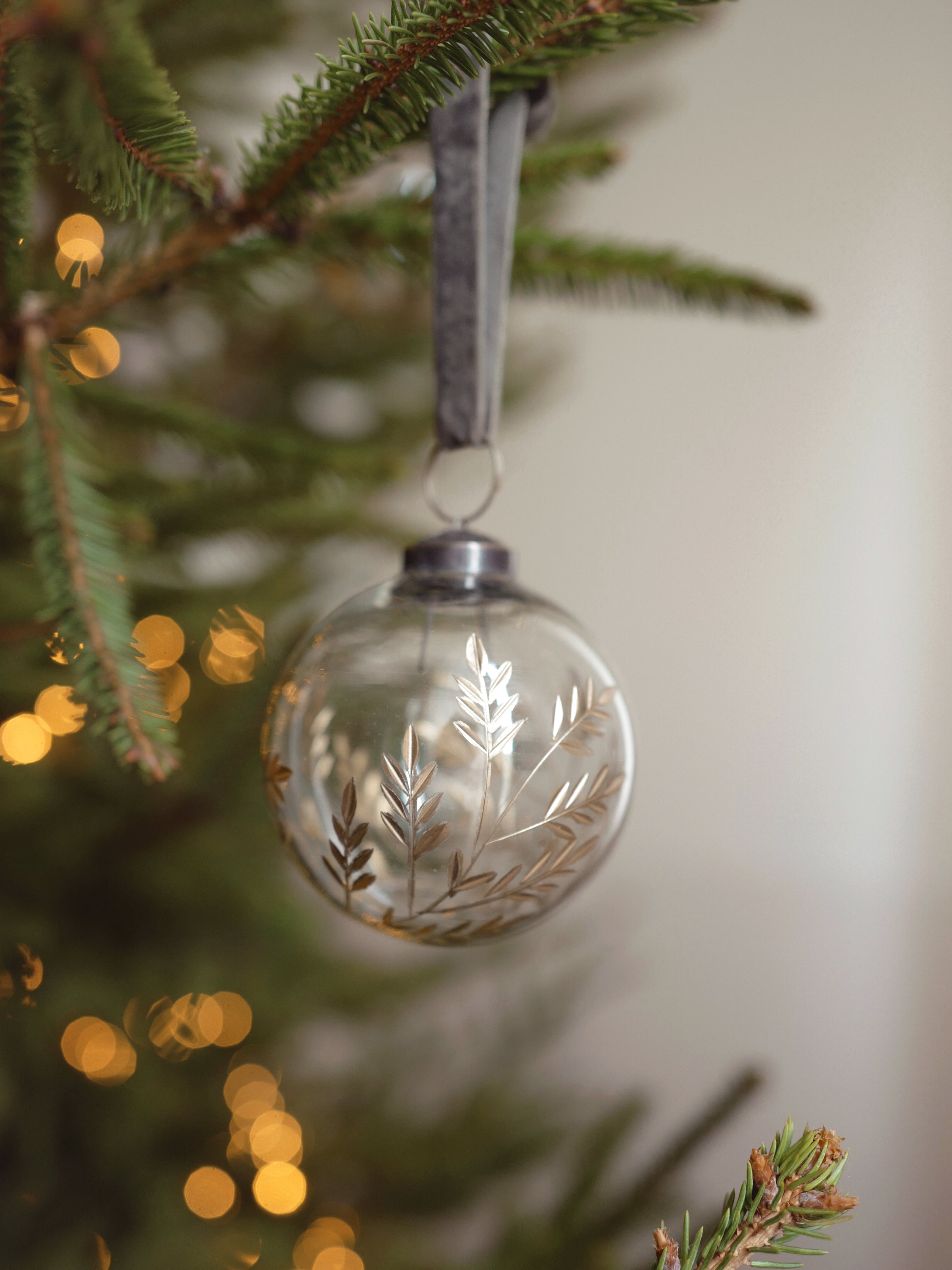 Handbeschilderde glazen kerstballen, set van 3