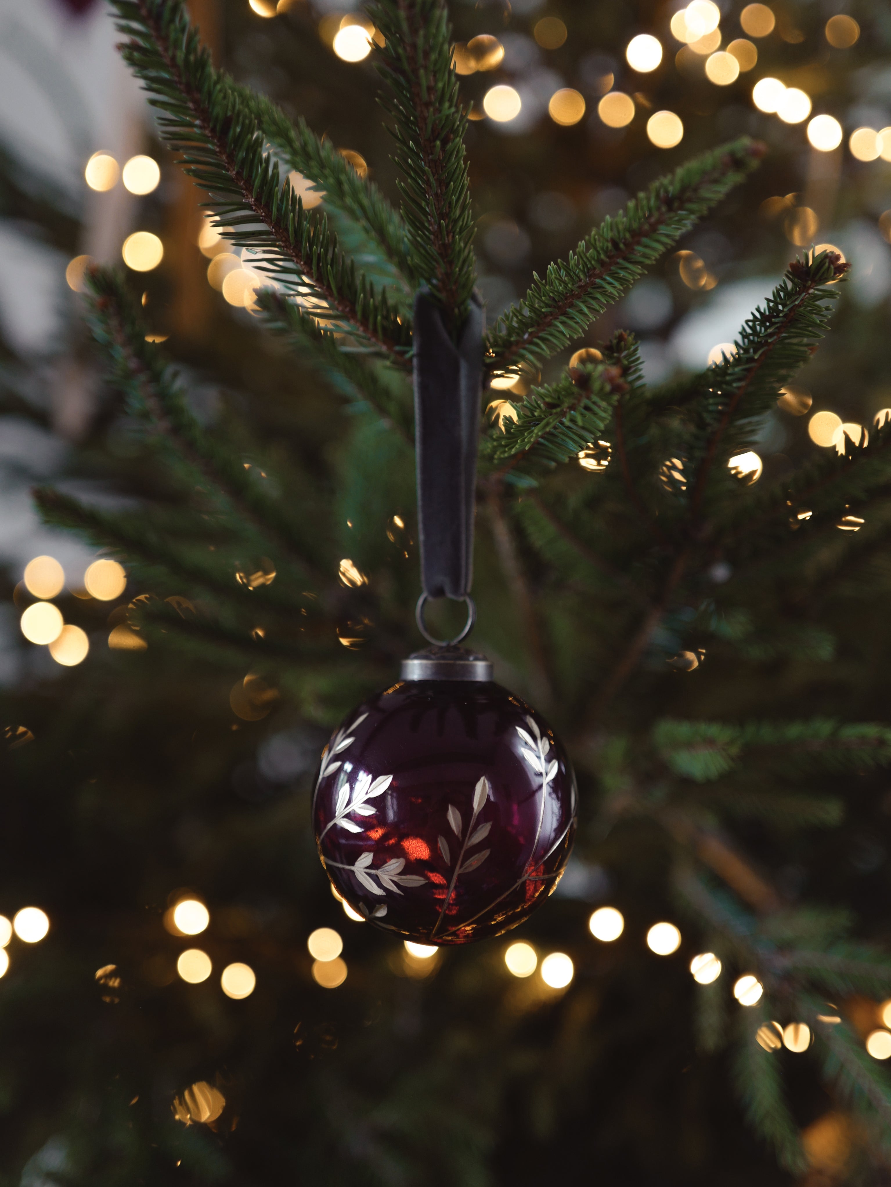 Handbeschilderde glazen kerstballen, set van 3