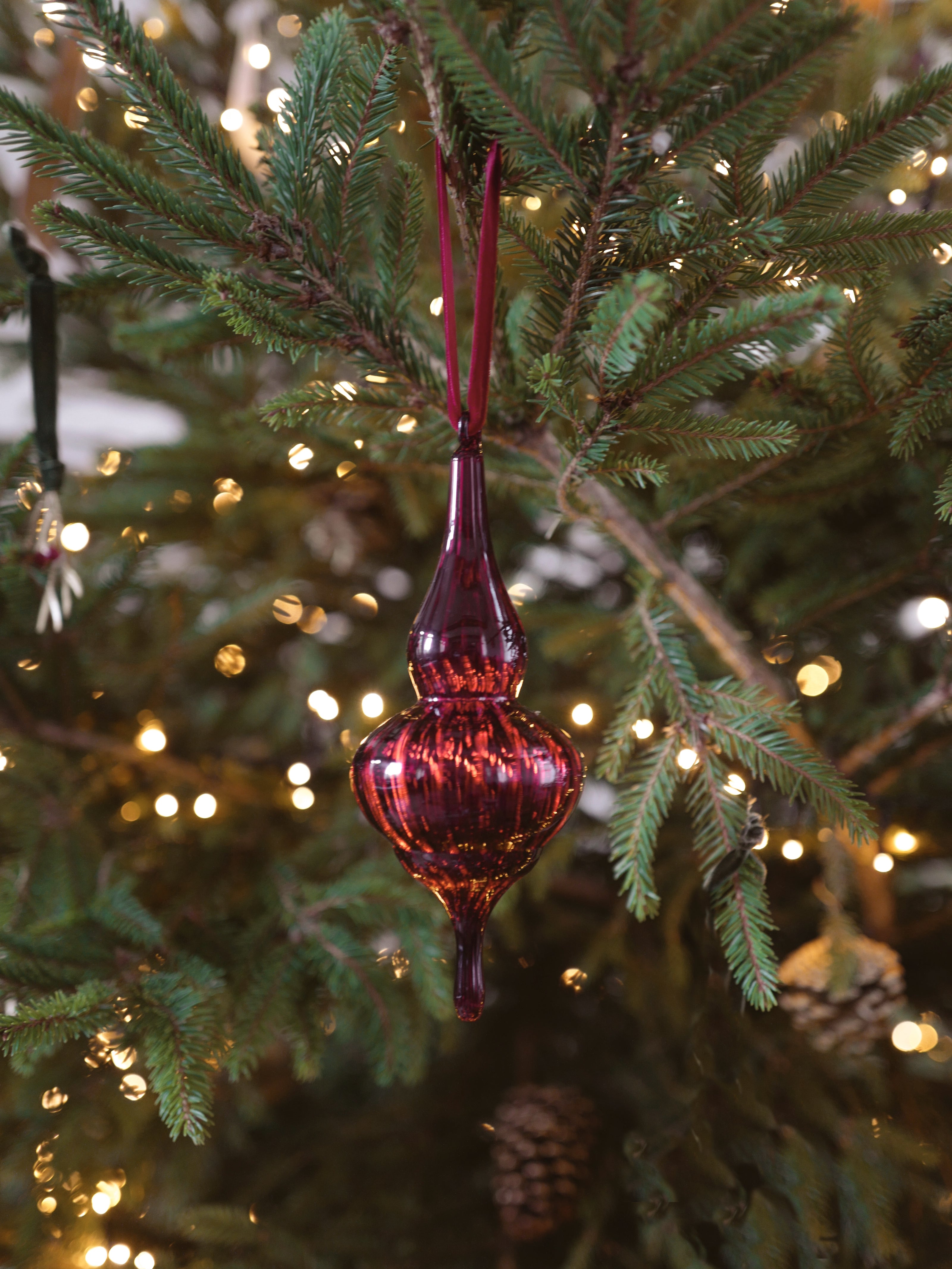 Glazen kerstversiering "Druppel", set van 3