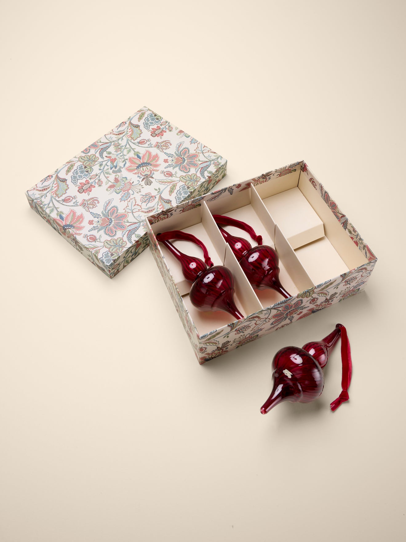 Glazen kerstversiering "Druppel", set van 3