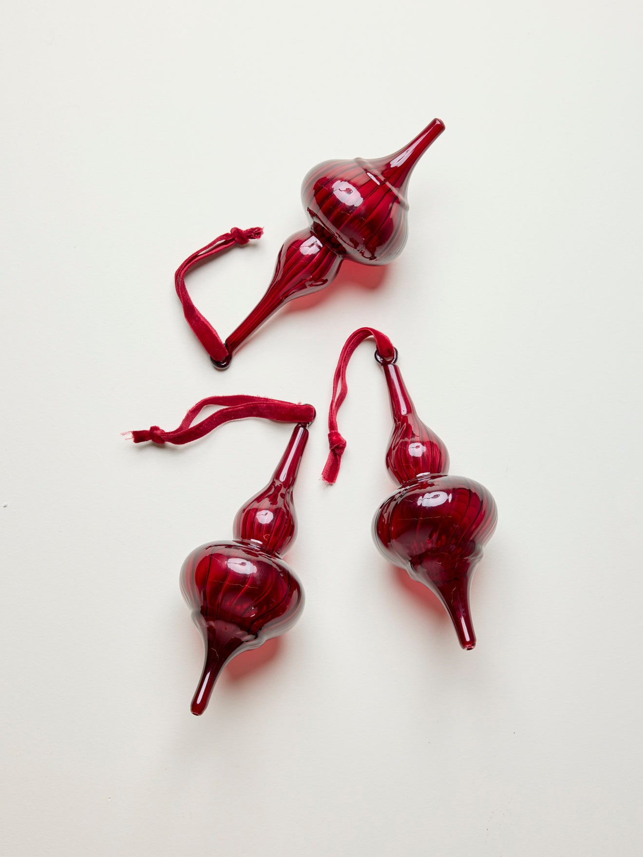 Glazen kerstversiering "Druppel", set van 3