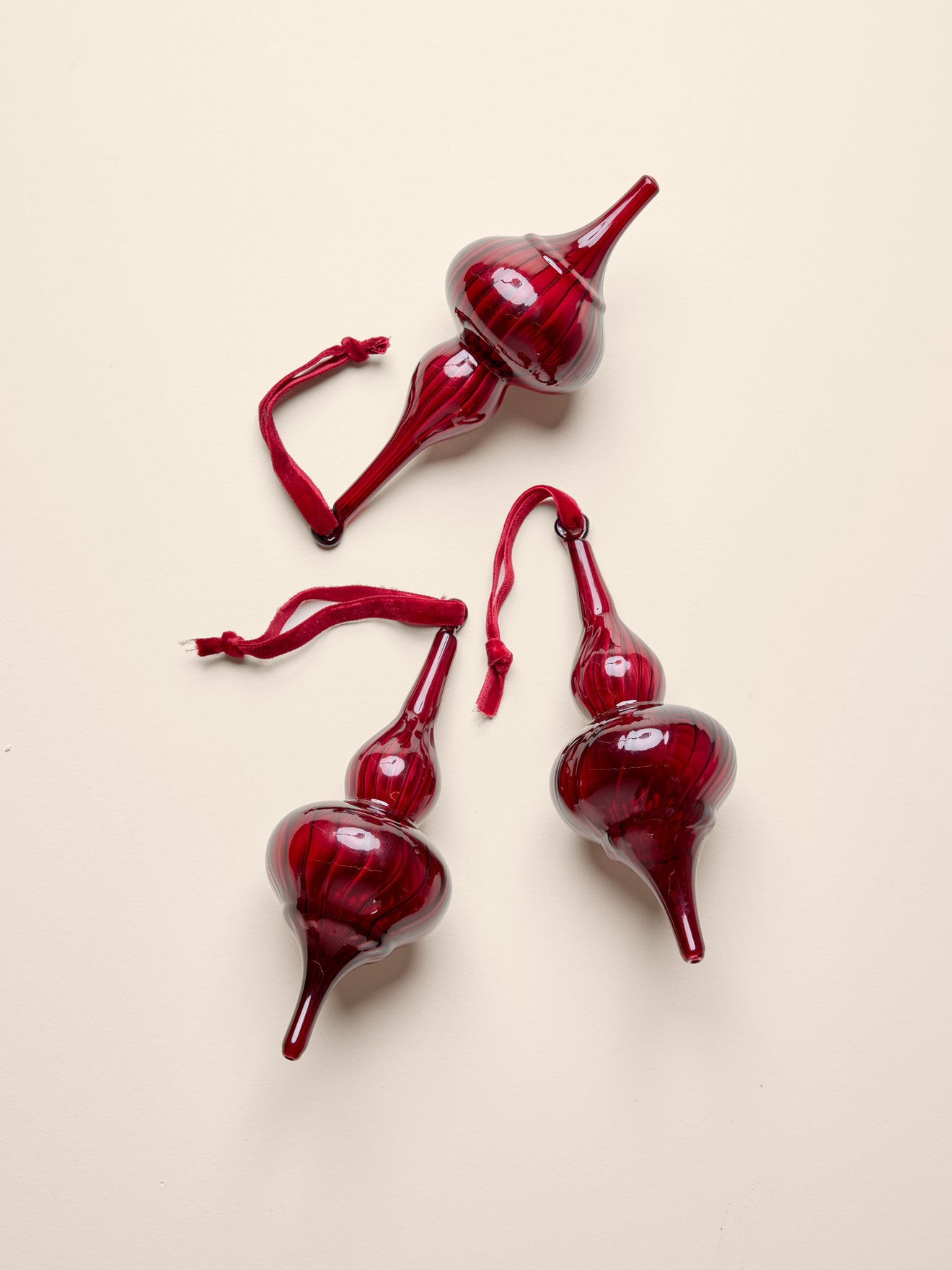 Glazen kerstversiering "Druppel", set van 3