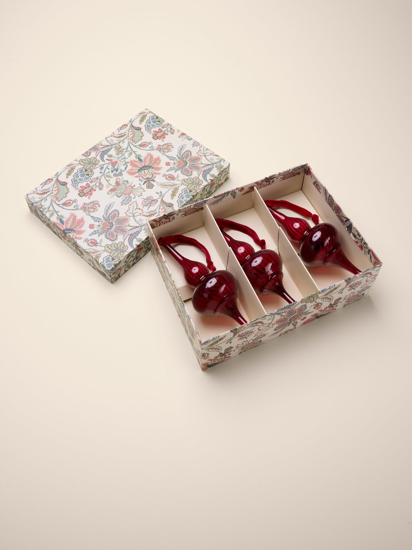 Glazen kerstversiering "Druppel", set van 3