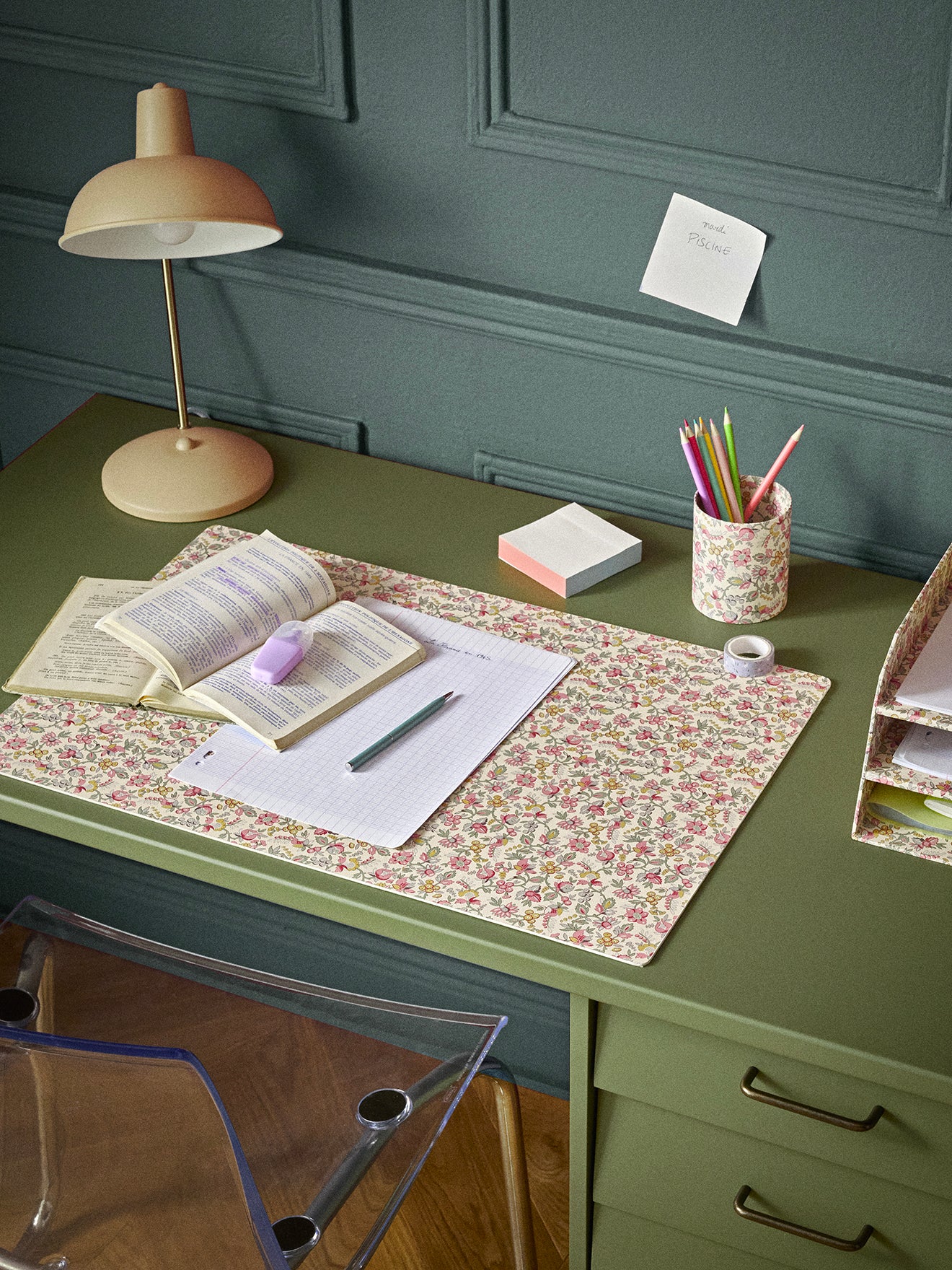 Sous-main en papier imprimé