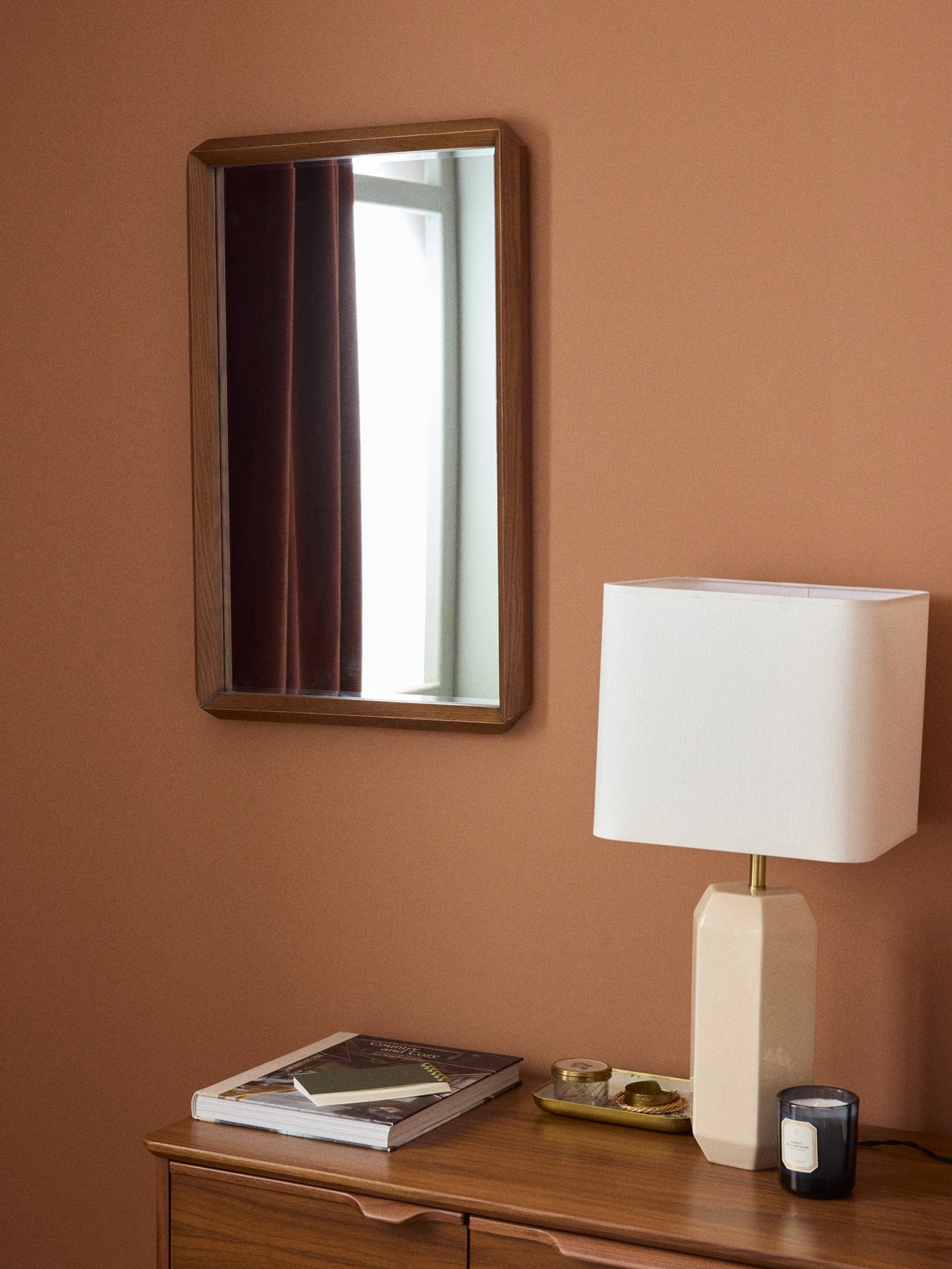 Miroir biseauté en chêne