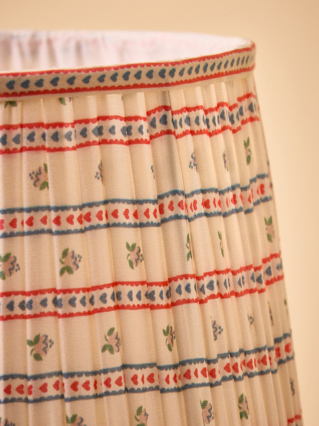 Lampenkap met plooitjes en Marine-print - klein model