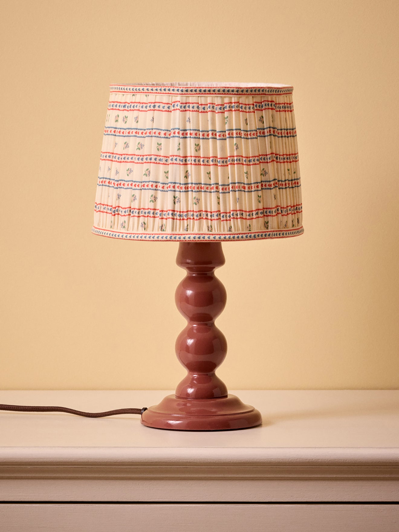 Lampenkap met plooitjes en Marine-print - klein model