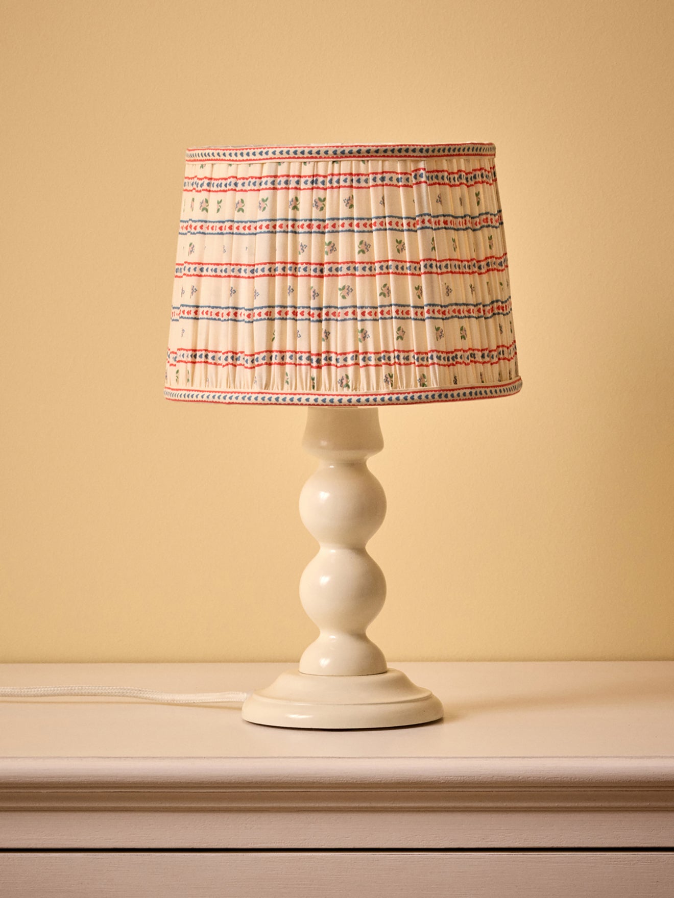 Lampenkap met plooitjes en Marine-print - klein model