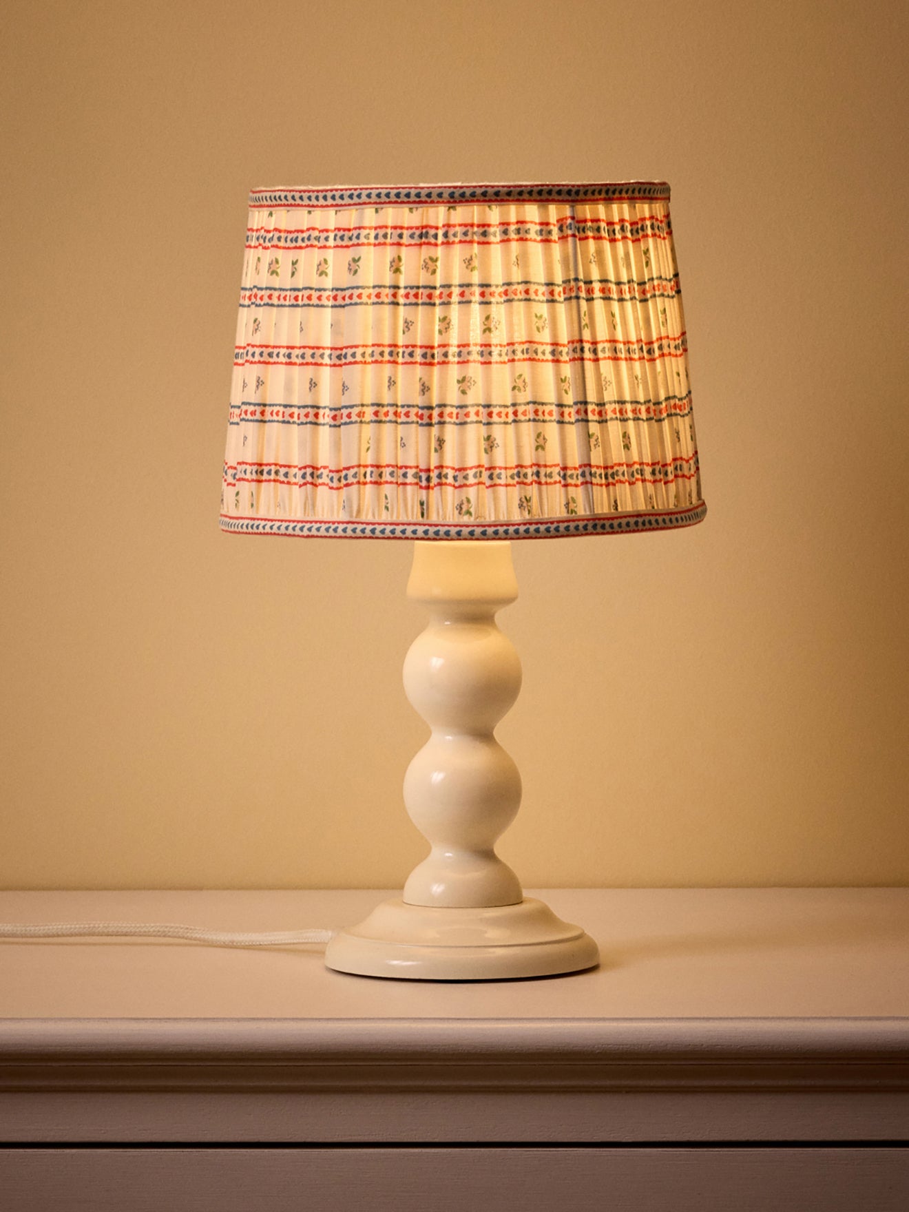 Lampenkap met plooitjes en Marine-print - klein model