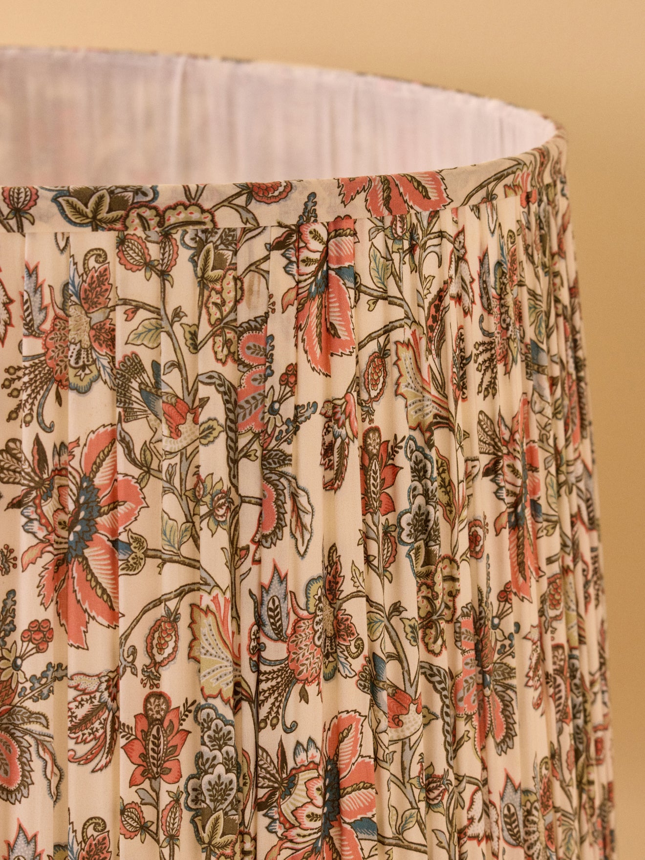 Lampenkap met plooitjes en Perse-print - groot model