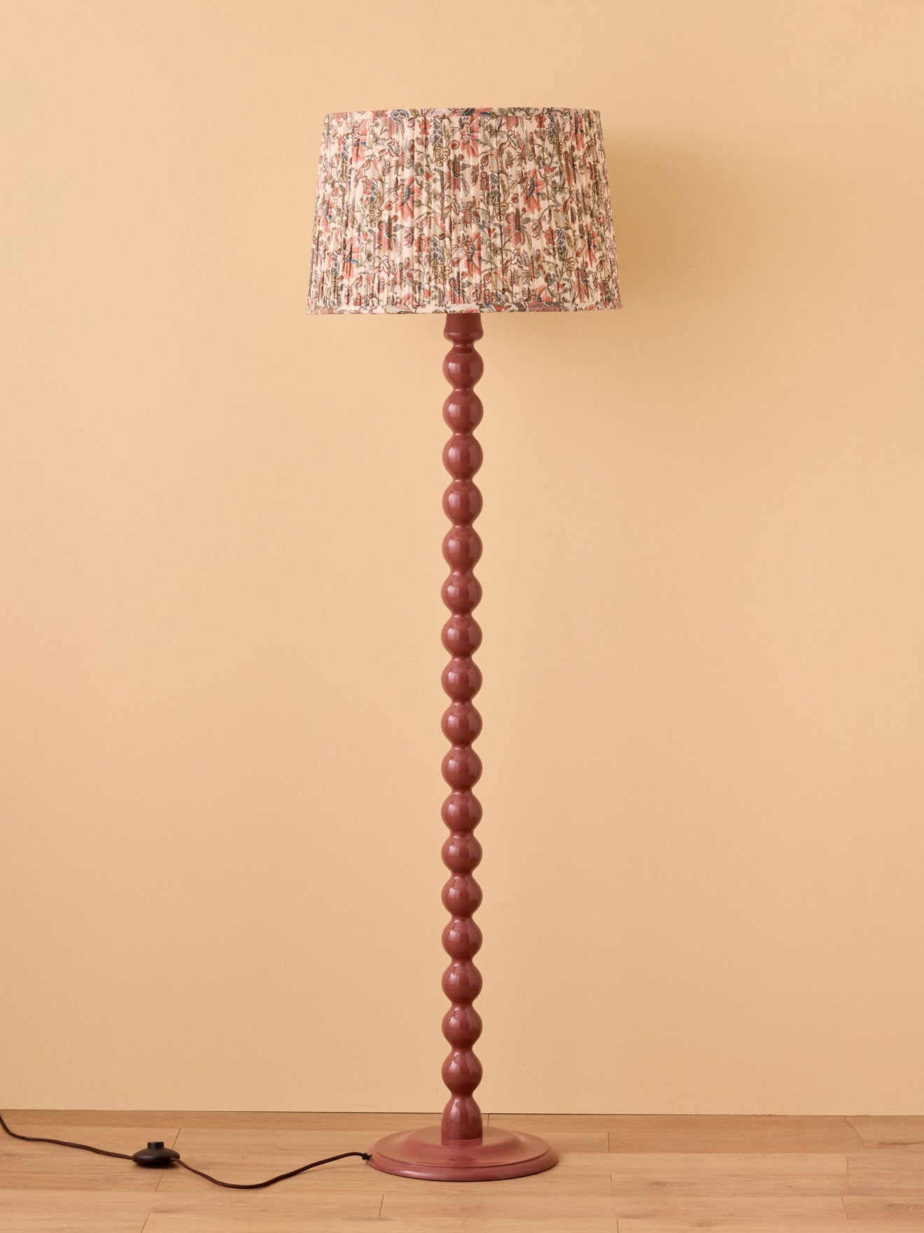 Lampenkap met plooitjes en Perse-print - groot model