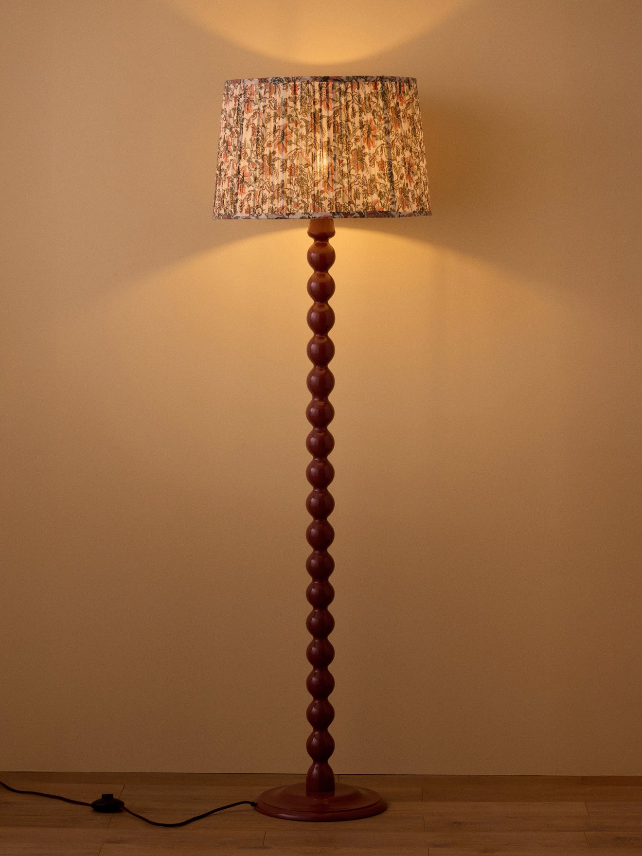 Lampenkap met plooitjes en Perse-print - groot model