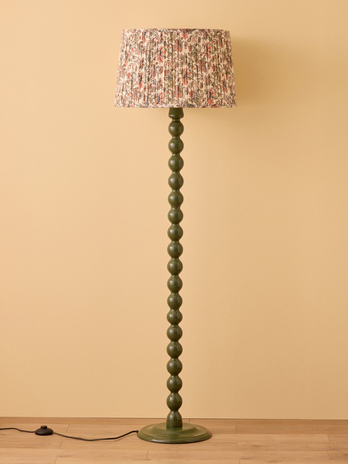 Lampenkap met plooitjes en Perse-print - groot model