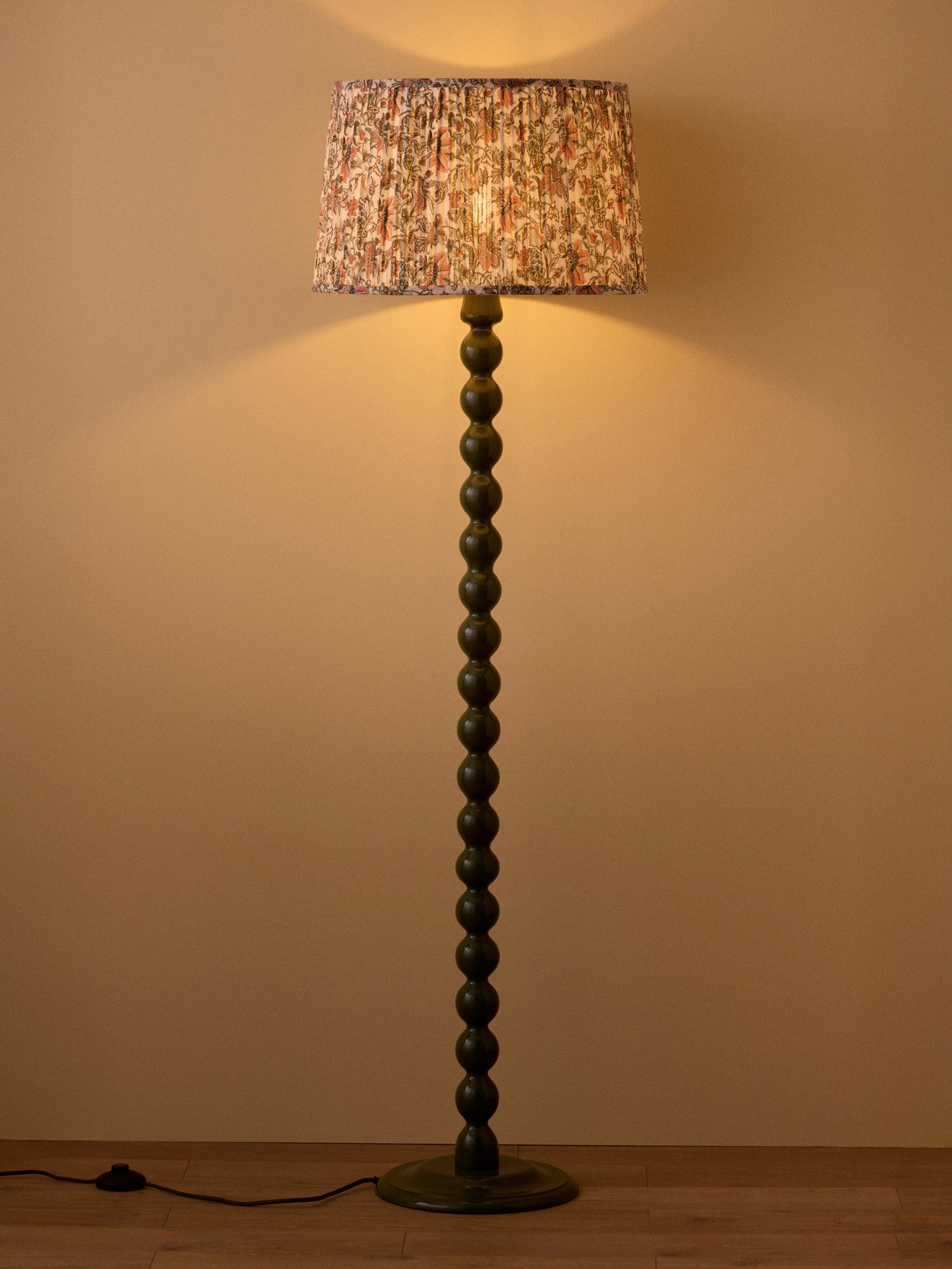 Lampenkap met plooitjes en Perse-print - groot model