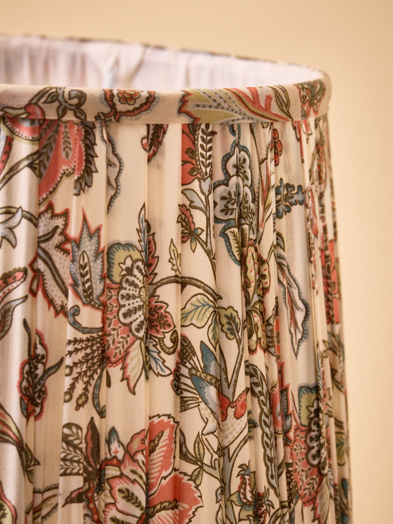 Lampenkap met plooitjes en Perse-print - klein model