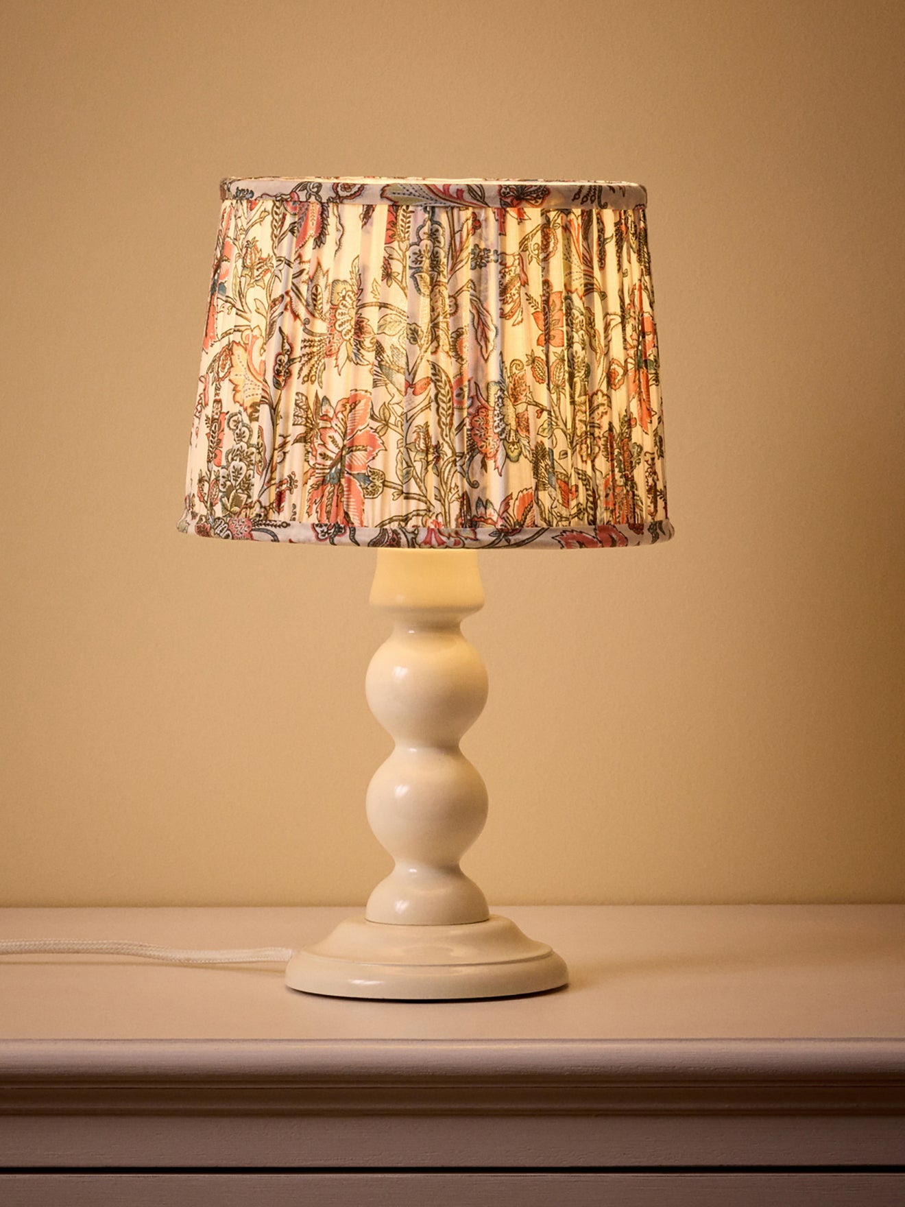 Lampenkap met plooitjes en Perse-print - klein model