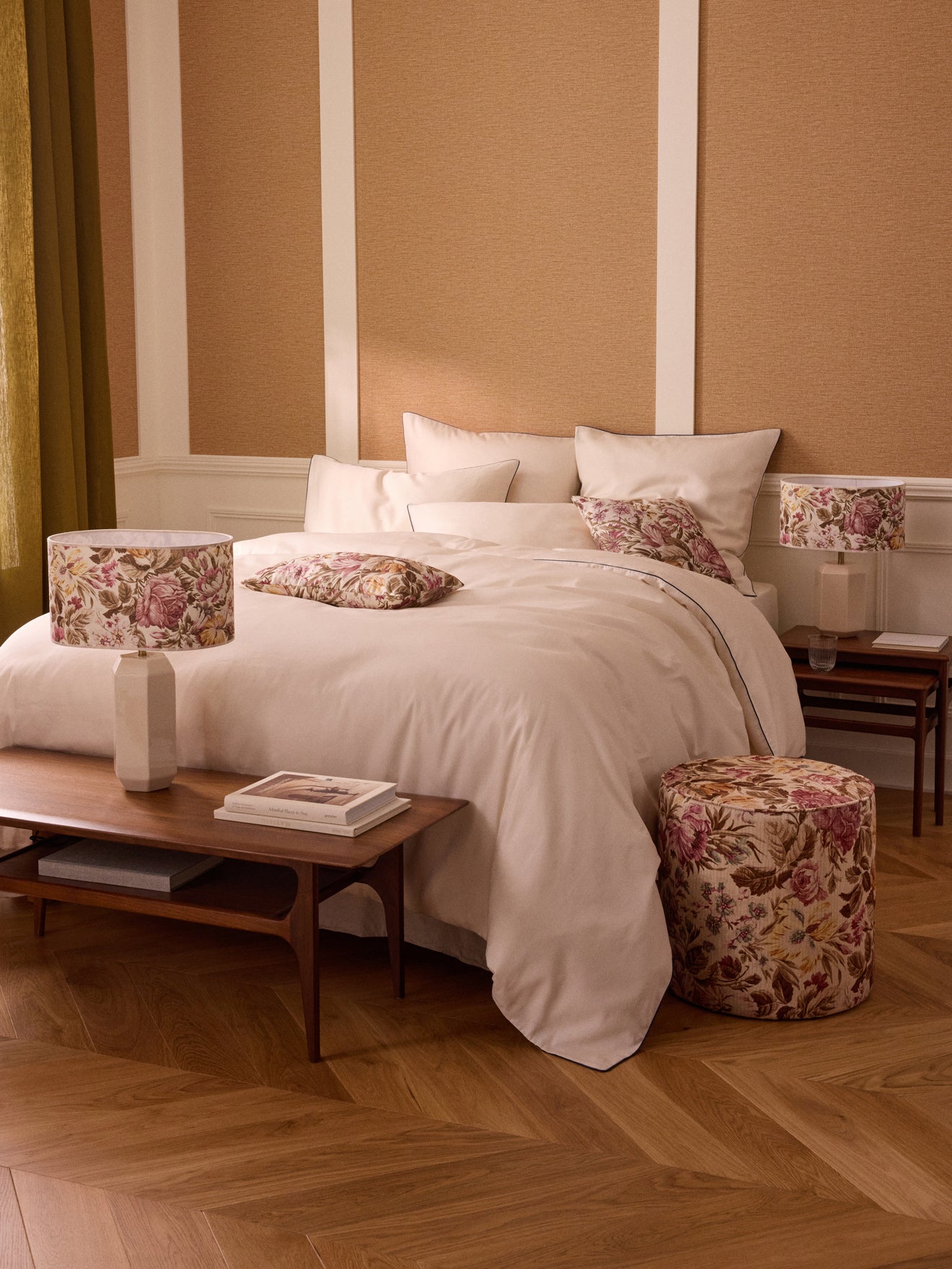 Abat-jour ovale imprimé fleurie - Grand modèle Victoire