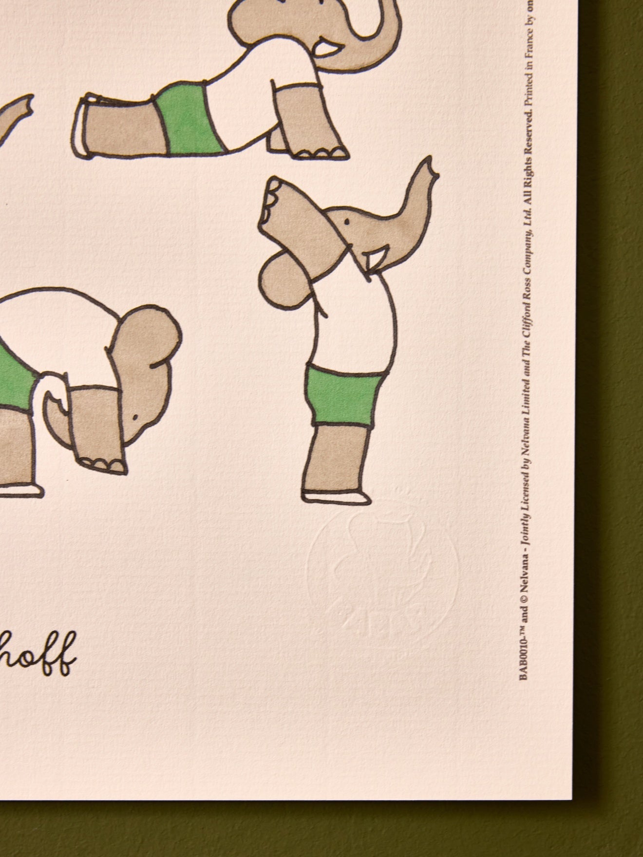 Poster Babar doet yoga - Cyrillus X Oneart