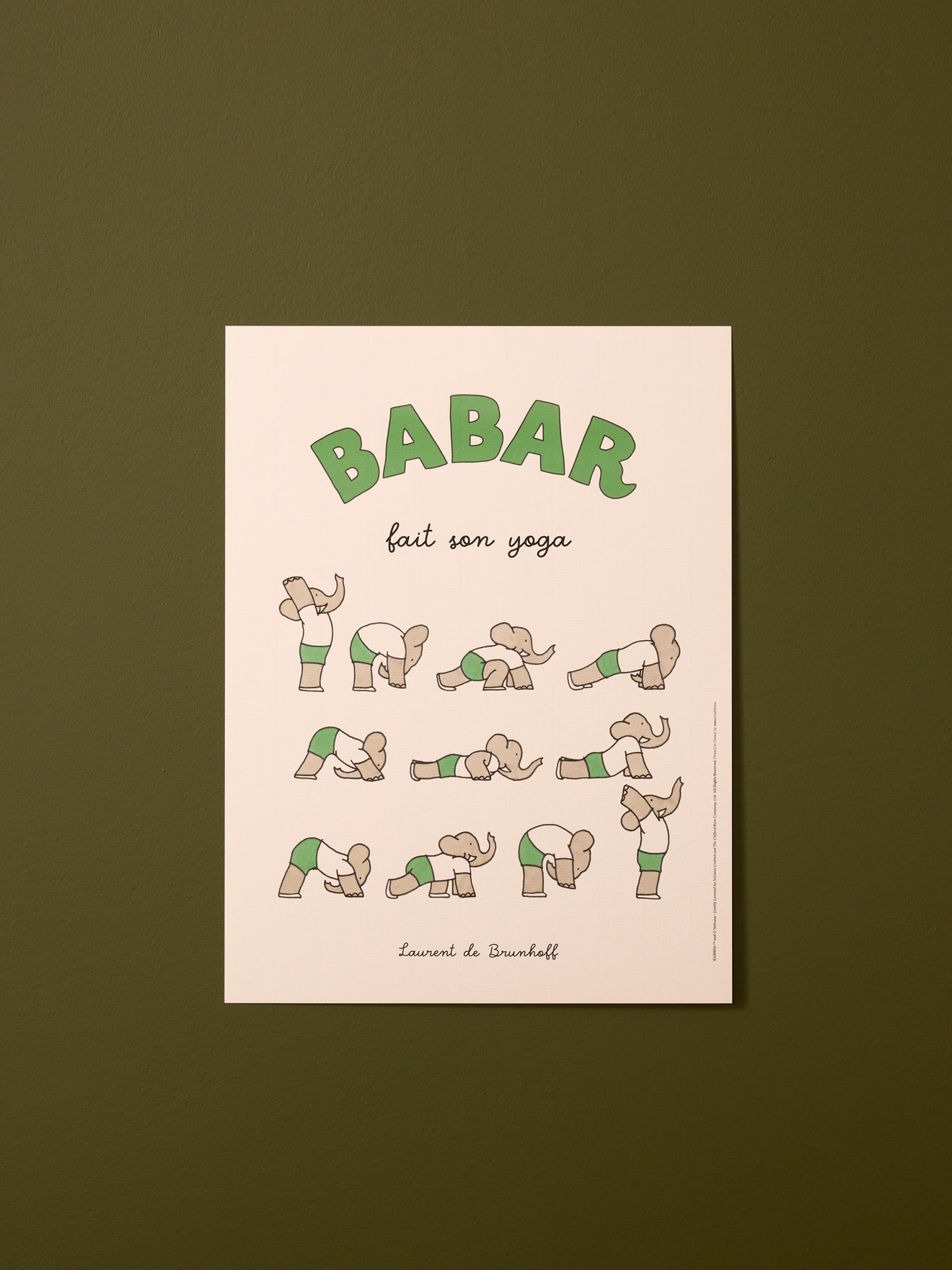 Poster Babar doet yoga - Cyrillus X Oneart