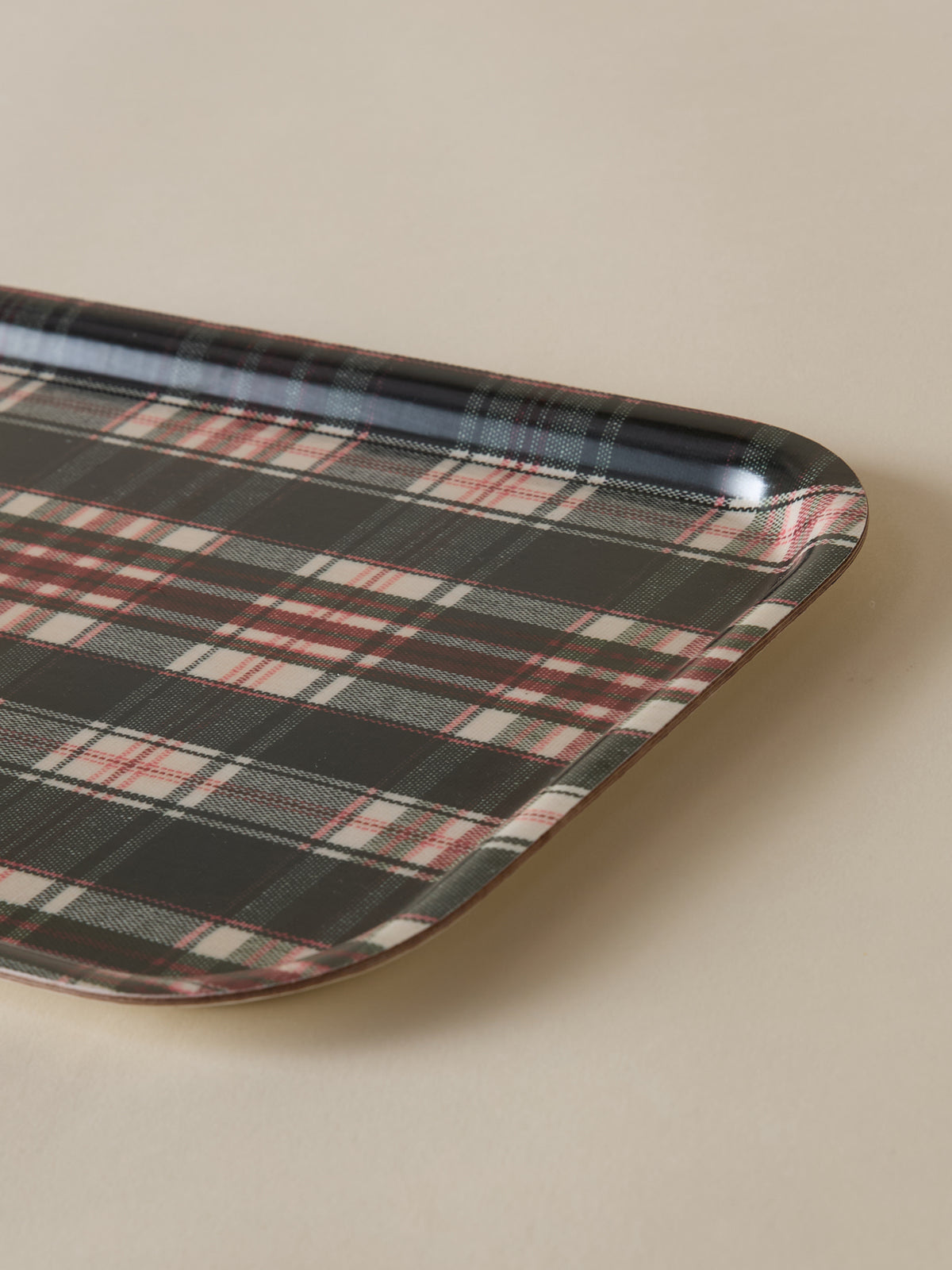 Plateau en bois motif Tartan