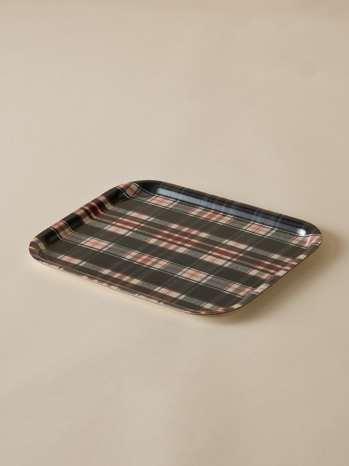 Plateau en bois motif Tartan