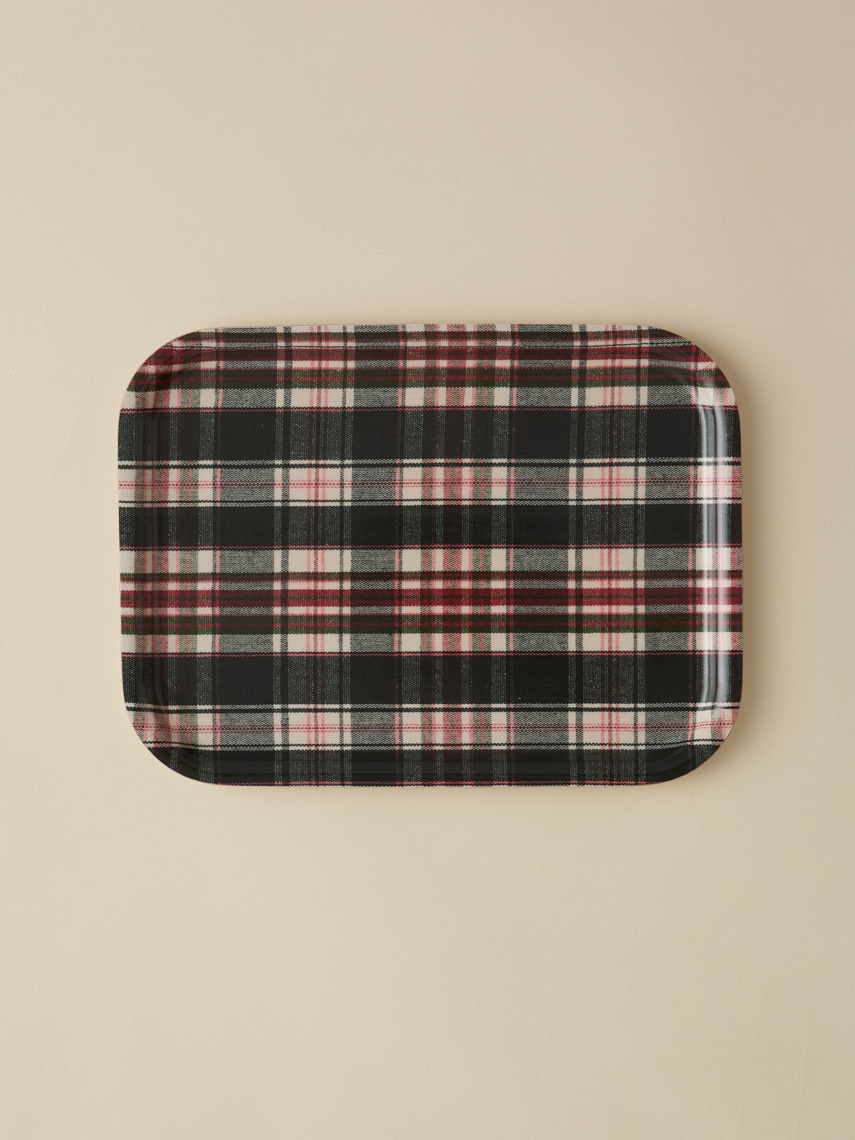 Plateau en bois motif Tartan