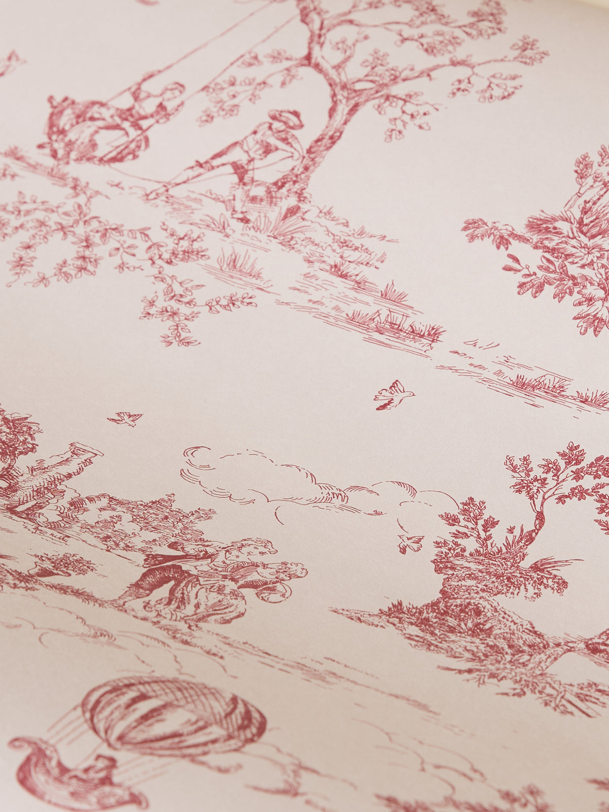 Papier peint écru esprit toile de Jouy