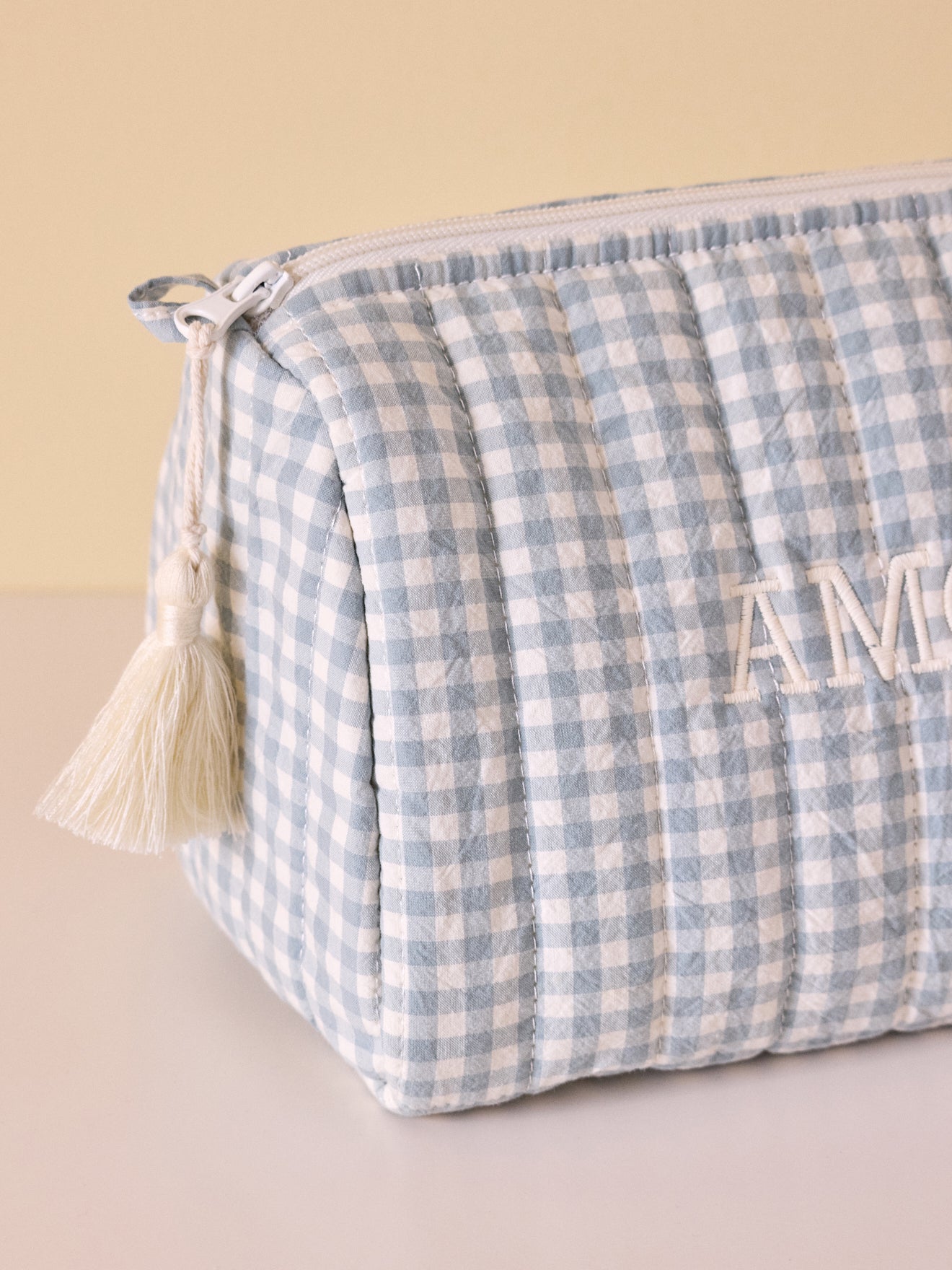 Trousse de toilette en coton vichy