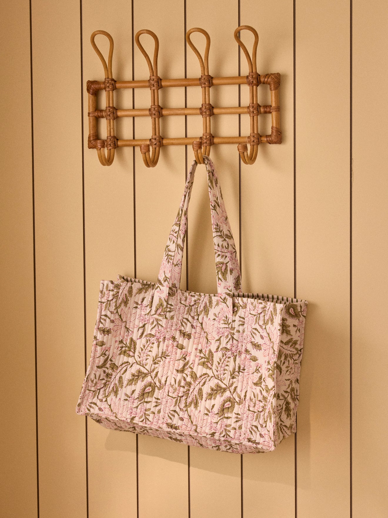 Sac cabas matelassé imprimé indien