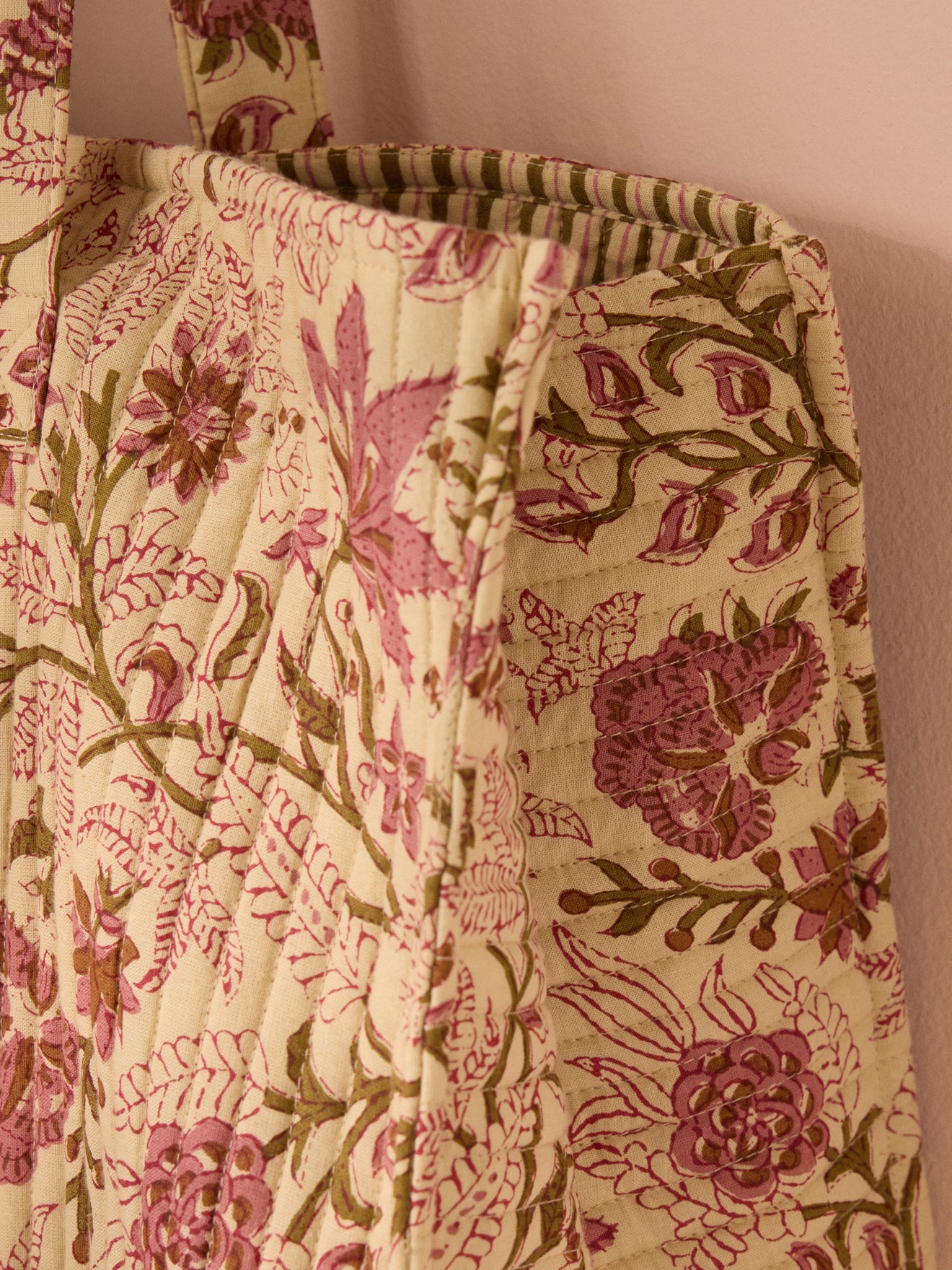 Sac cabas matelassé imprimé indien