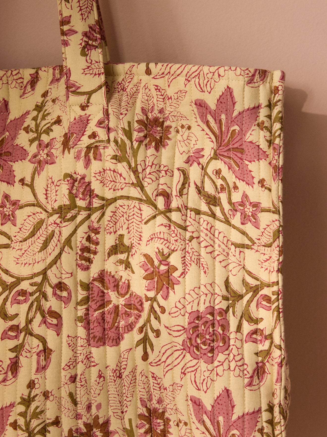 Sac cabas matelassé imprimé indien