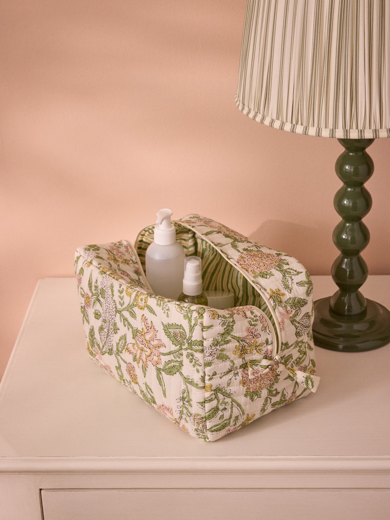 Trousse de toilette imprimé fleuri indien