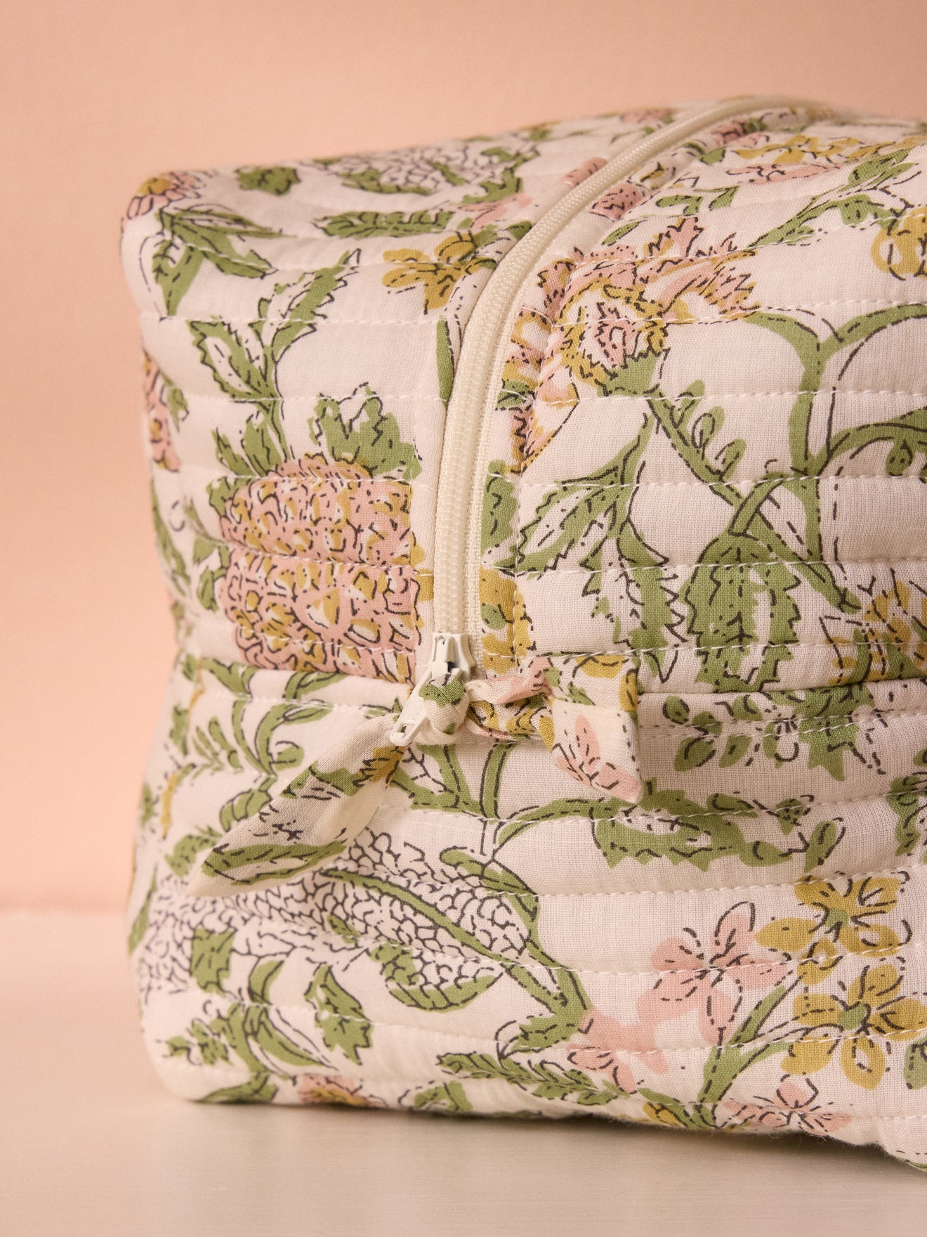 Trousse de toilette imprimé fleuri indien