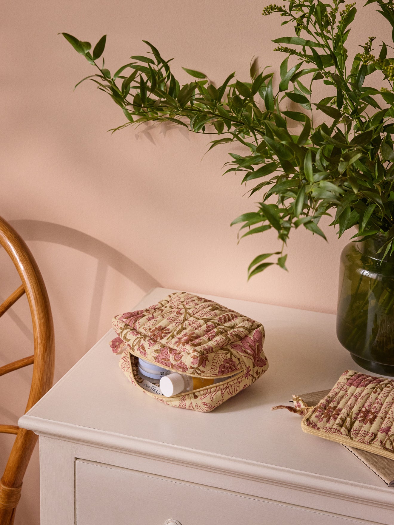 Trousse de toilette imprimé fleuri indien