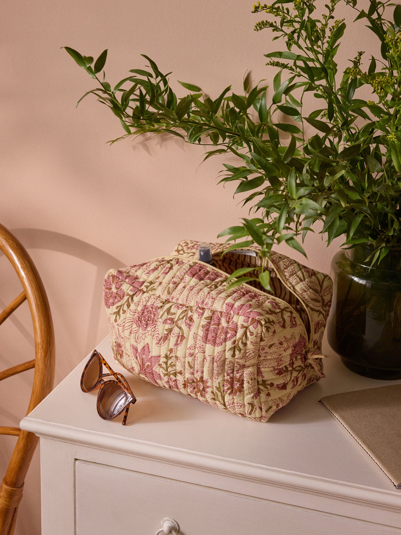 Trousse de toilette imprimé fleuri indien