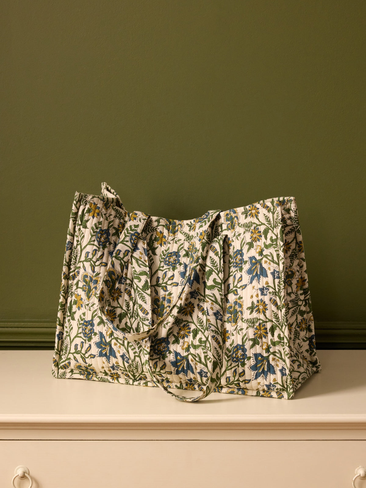 Gewatteerde shopper in Indiase stof