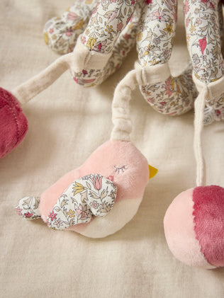 Activiteitenspiraal in velours en Liberty-stof