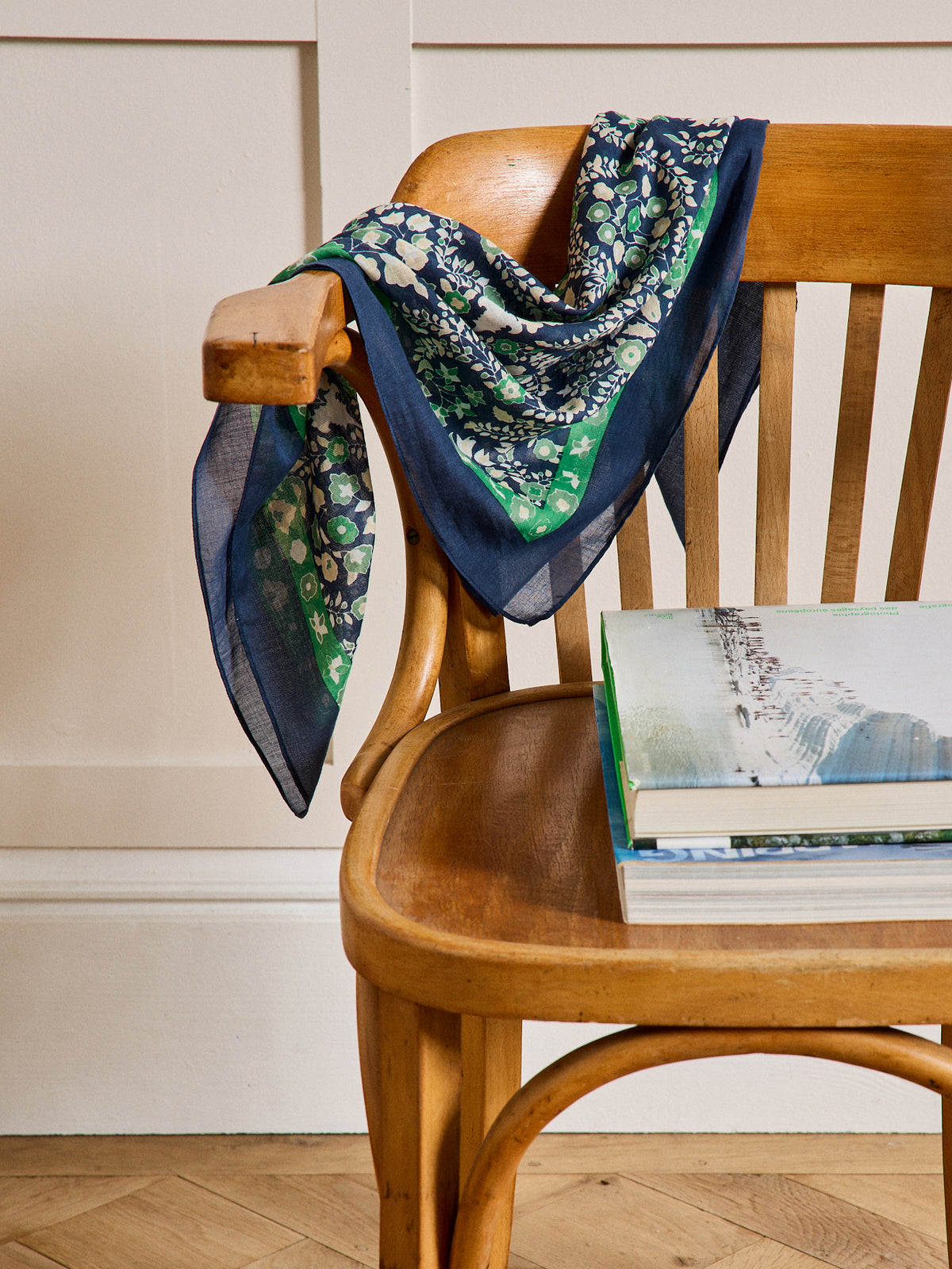 Carré bandana fleuri coton biologique