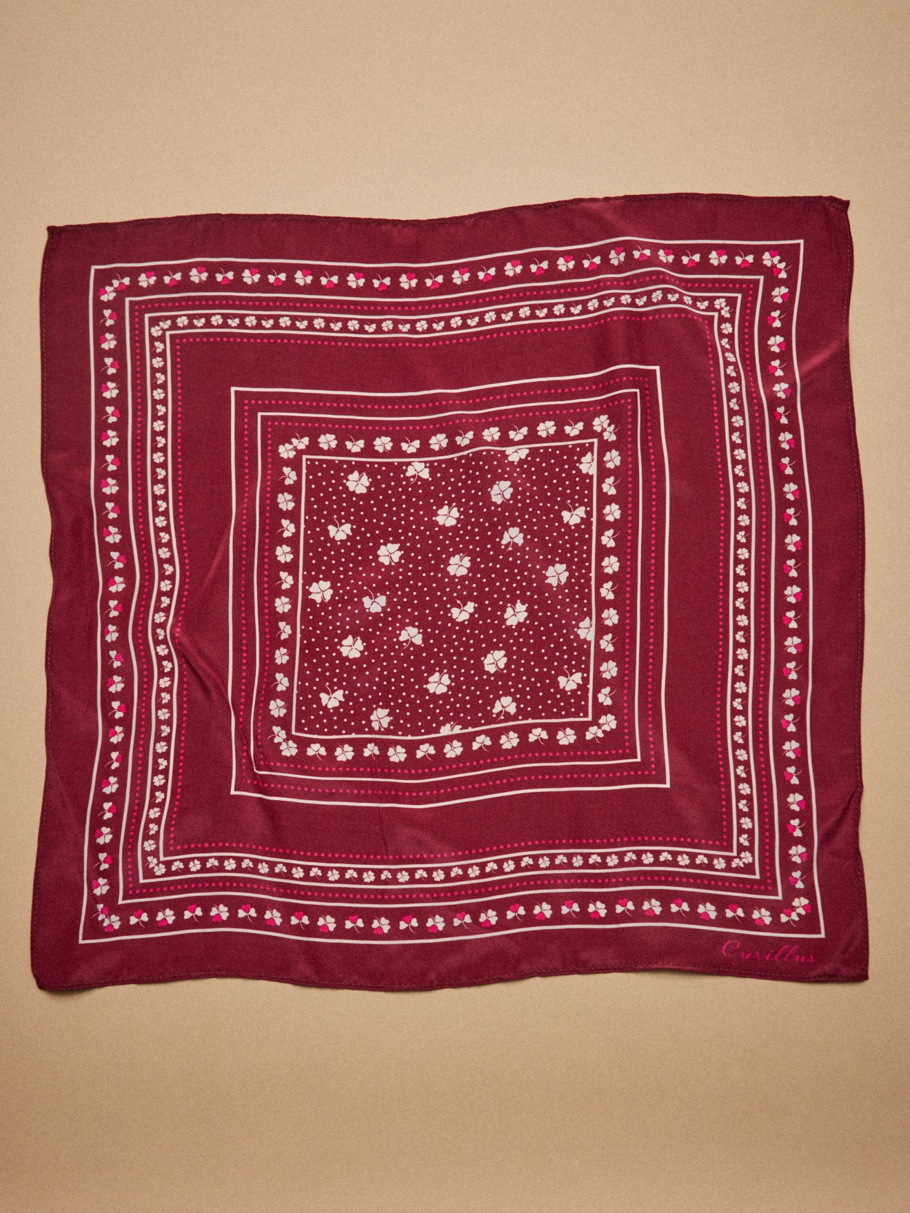 Gebloemde damesbandana in zijde