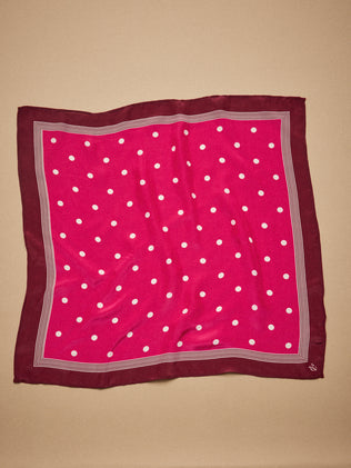 Carré bandana à pois femme en soie