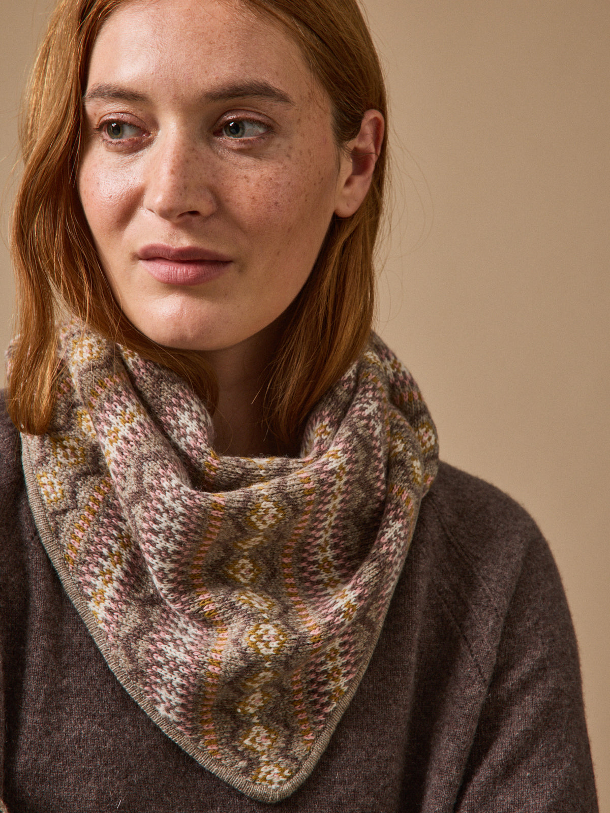 Écharpe triangle jacquard adulte