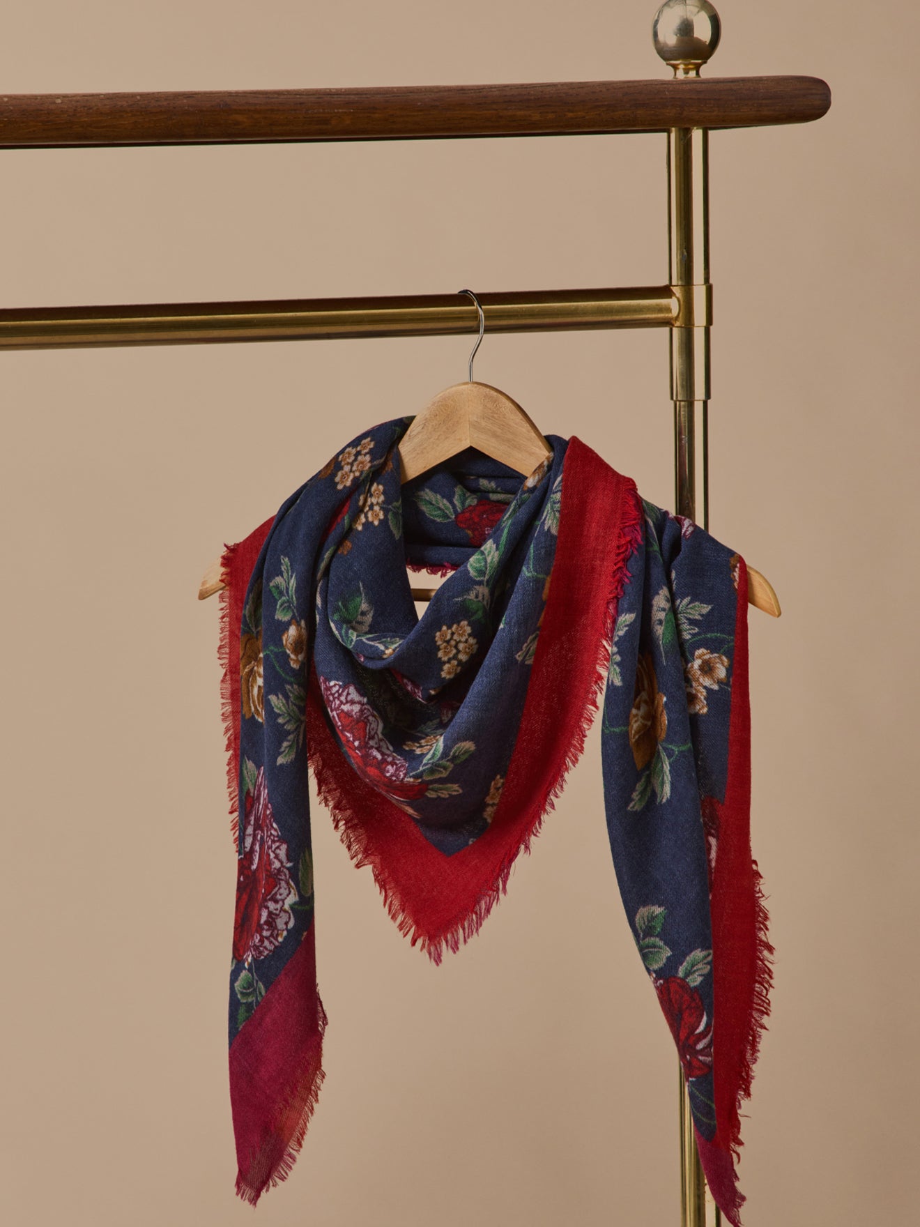 Foulard imprimé en laine femme