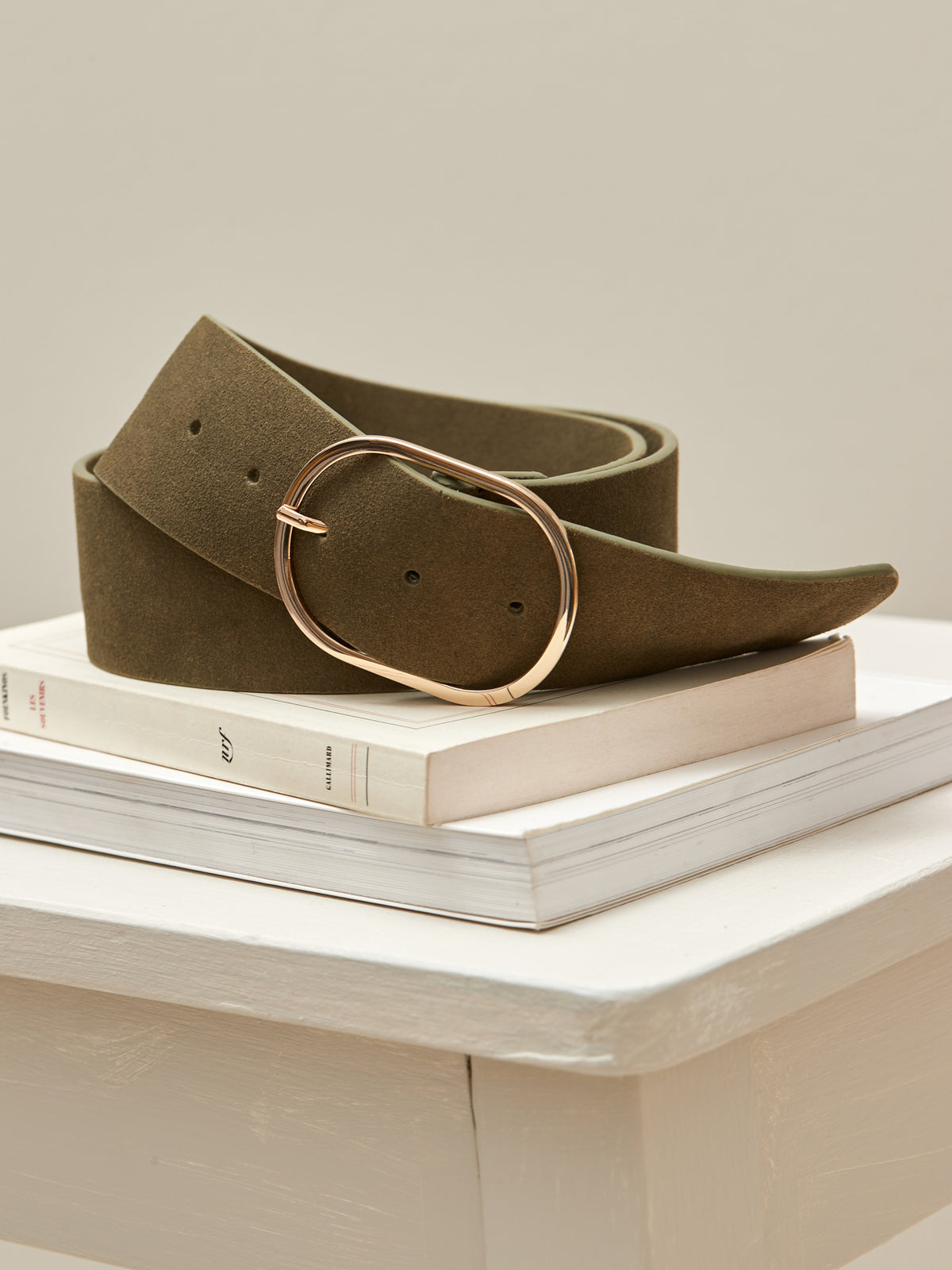 Ceinture large cuir suédé femme