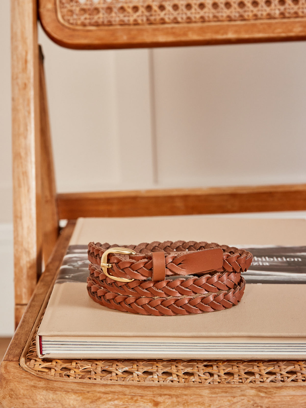 Ceinture tressée cuir femme
