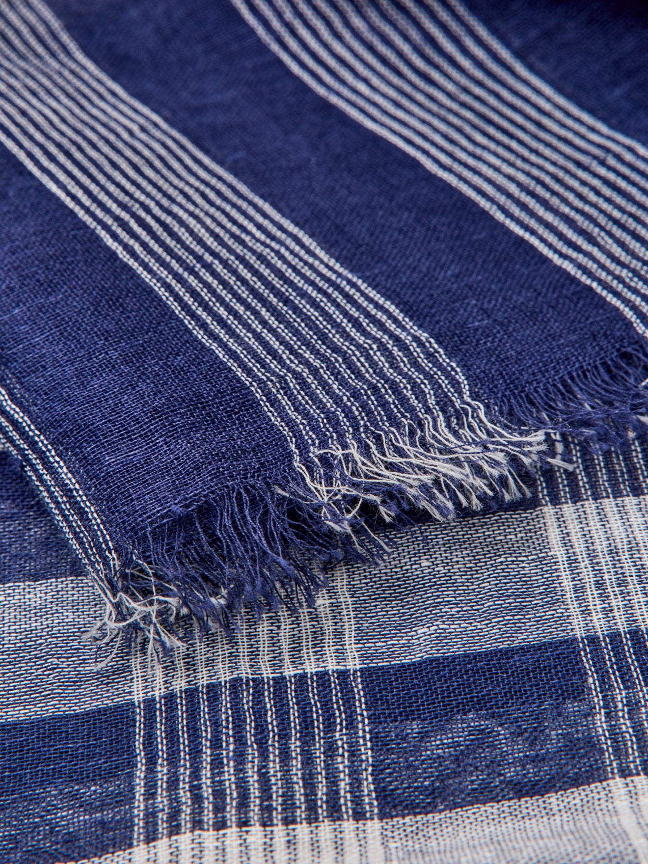 Sjaal met vichyruitjes - linnen en katoen