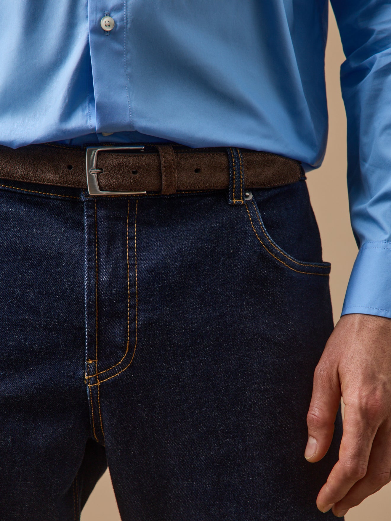Ceinture cuir suédé homme