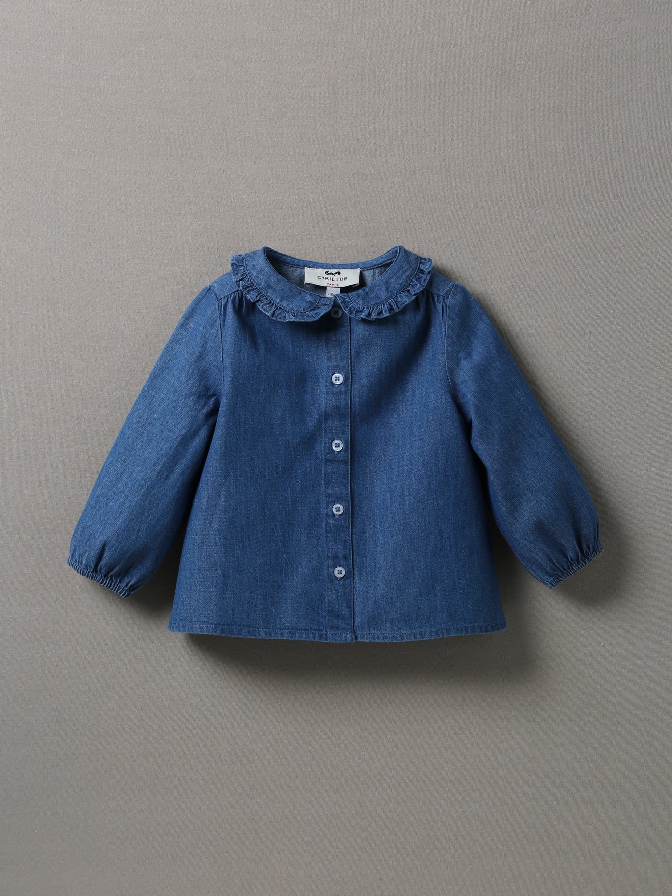 Blouse bébé en denim léger